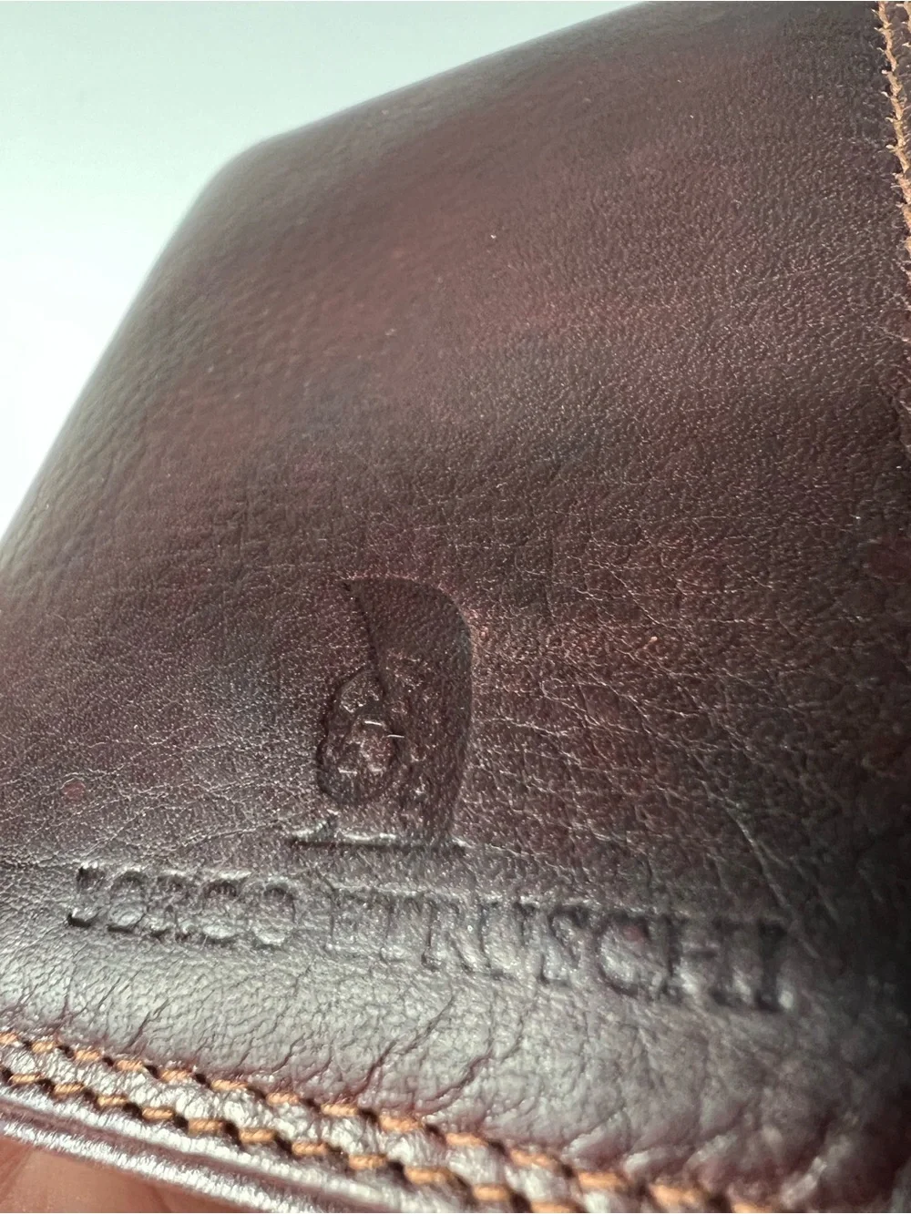 Vintage Borgo Etruschi Vera Pelle Italian Leather Bifold Wallet Dark Burgundy